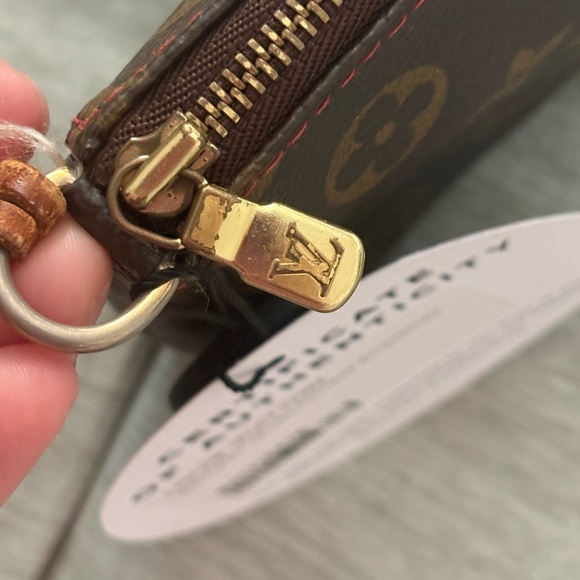 Louis Vuitton Brown Monogram Wristlet with Red Cherry Accent - Picture 4 of 7